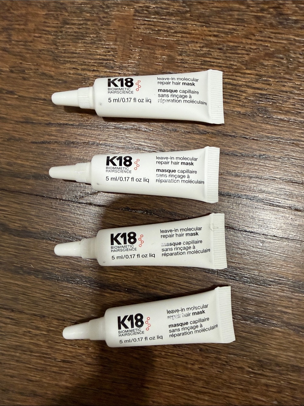 Bundle of K18 Molecular repair Leave-In Molecular Repair Hair Mask -set of 4